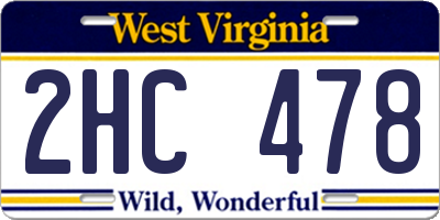 WV license plate 2HC478