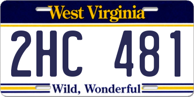 WV license plate 2HC481