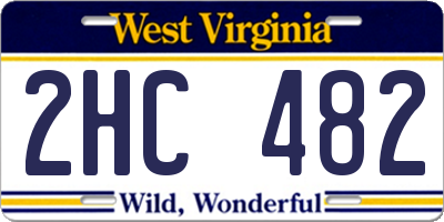 WV license plate 2HC482