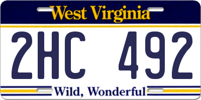 WV license plate 2HC492