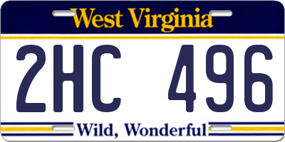 WV license plate 2HC496