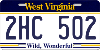 WV license plate 2HC502
