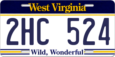WV license plate 2HC524