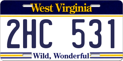 WV license plate 2HC531