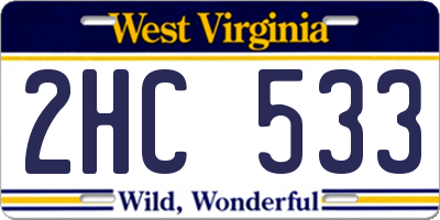 WV license plate 2HC533