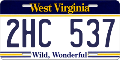 WV license plate 2HC537