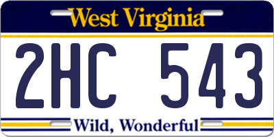 WV license plate 2HC543