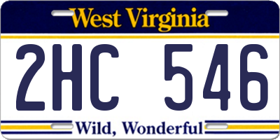 WV license plate 2HC546