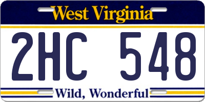 WV license plate 2HC548