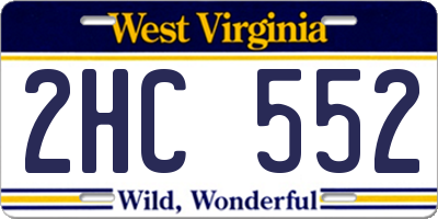 WV license plate 2HC552