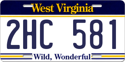 WV license plate 2HC581
