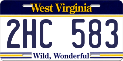 WV license plate 2HC583