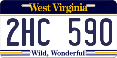 WV license plate 2HC590
