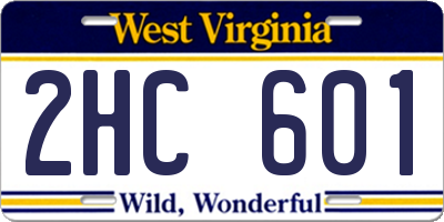 WV license plate 2HC601