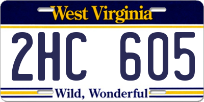 WV license plate 2HC605