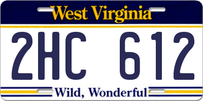 WV license plate 2HC612