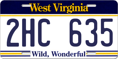 WV license plate 2HC635