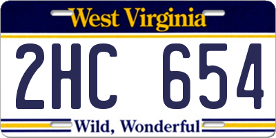 WV license plate 2HC654