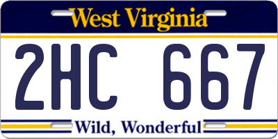 WV license plate 2HC667