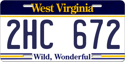 WV license plate 2HC672