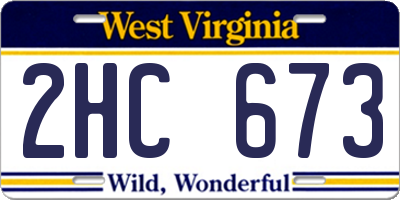 WV license plate 2HC673