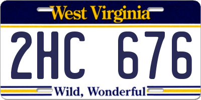 WV license plate 2HC676