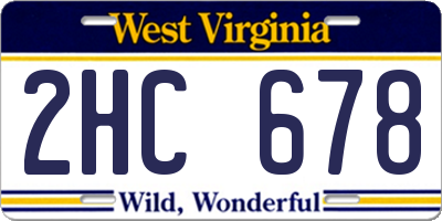 WV license plate 2HC678
