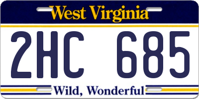 WV license plate 2HC685