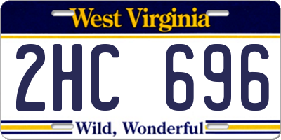 WV license plate 2HC696