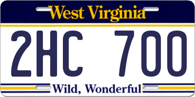 WV license plate 2HC700