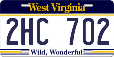 WV license plate 2HC702