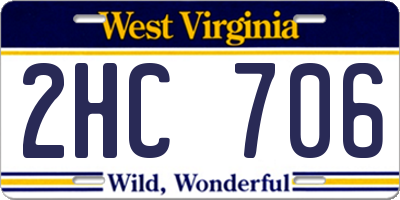 WV license plate 2HC706