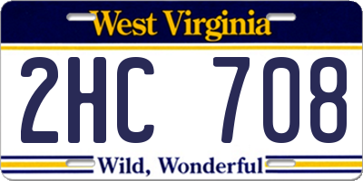 WV license plate 2HC708