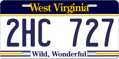 WV license plate 2HC727