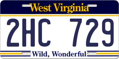 WV license plate 2HC729