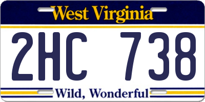 WV license plate 2HC738