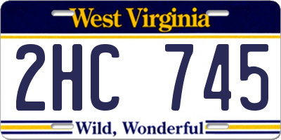 WV license plate 2HC745