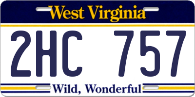 WV license plate 2HC757