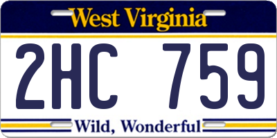 WV license plate 2HC759