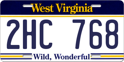 WV license plate 2HC768