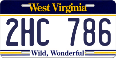 WV license plate 2HC786