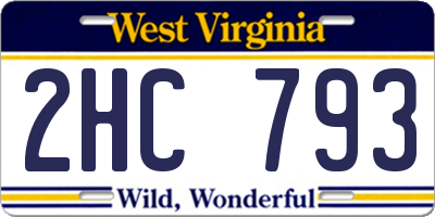 WV license plate 2HC793