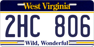 WV license plate 2HC806