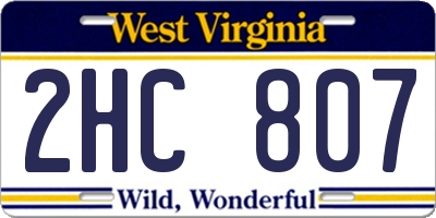 WV license plate 2HC807