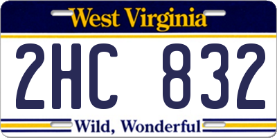 WV license plate 2HC832