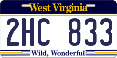 WV license plate 2HC833