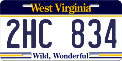 WV license plate 2HC834