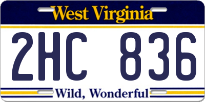 WV license plate 2HC836
