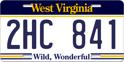 WV license plate 2HC841