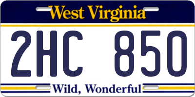 WV license plate 2HC850